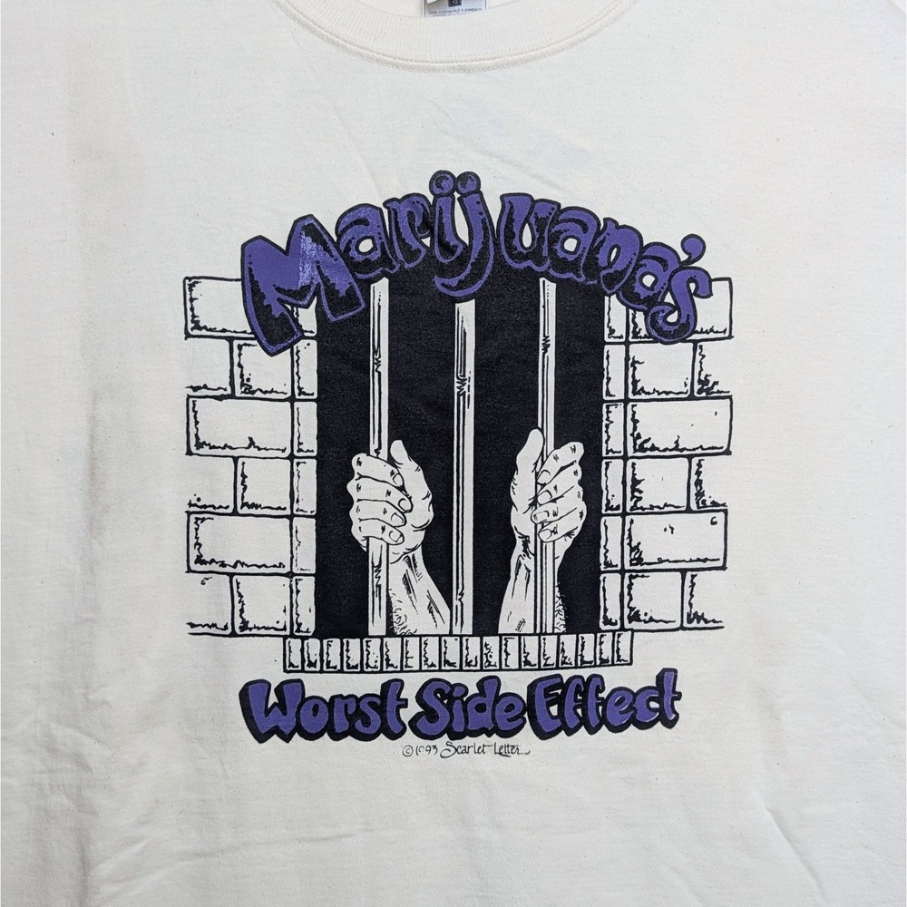 Vintage Marijuanas Worst Side Effect Weed Pot Smoke Wise Up‎ 420 Shirt XL DS NWT